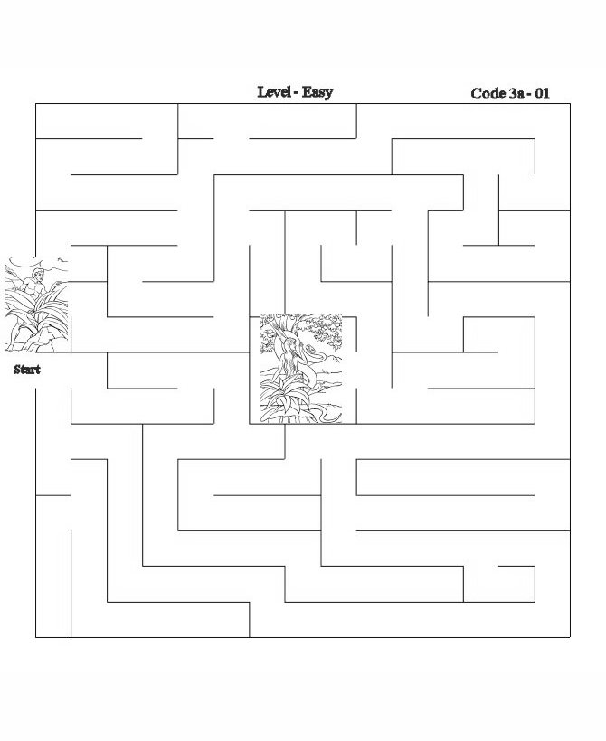 Bible Lesson Activity Maze 2 - Adam and Eve 