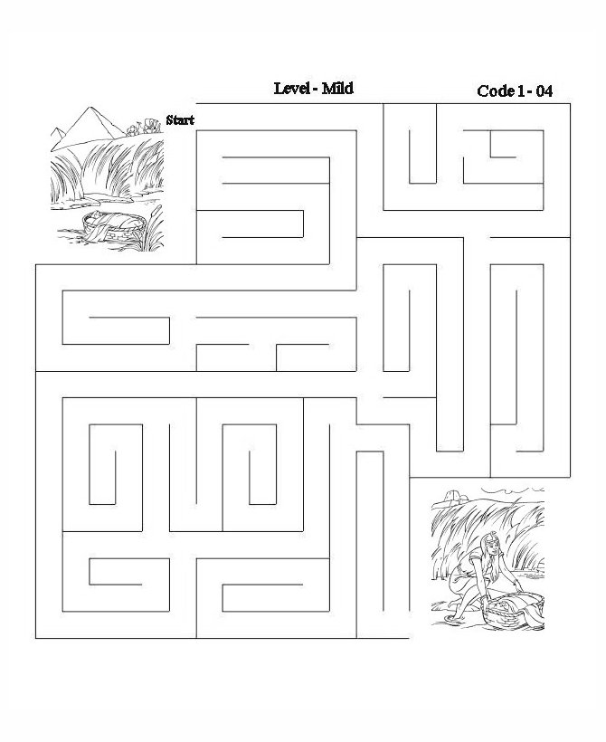 Bible Lesson Activity Maze - Baby Moses