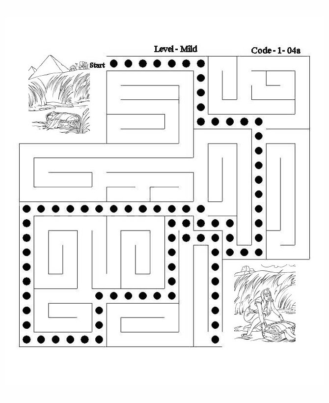 Bible Lesson Activity Maze (answer) - Baby Moses