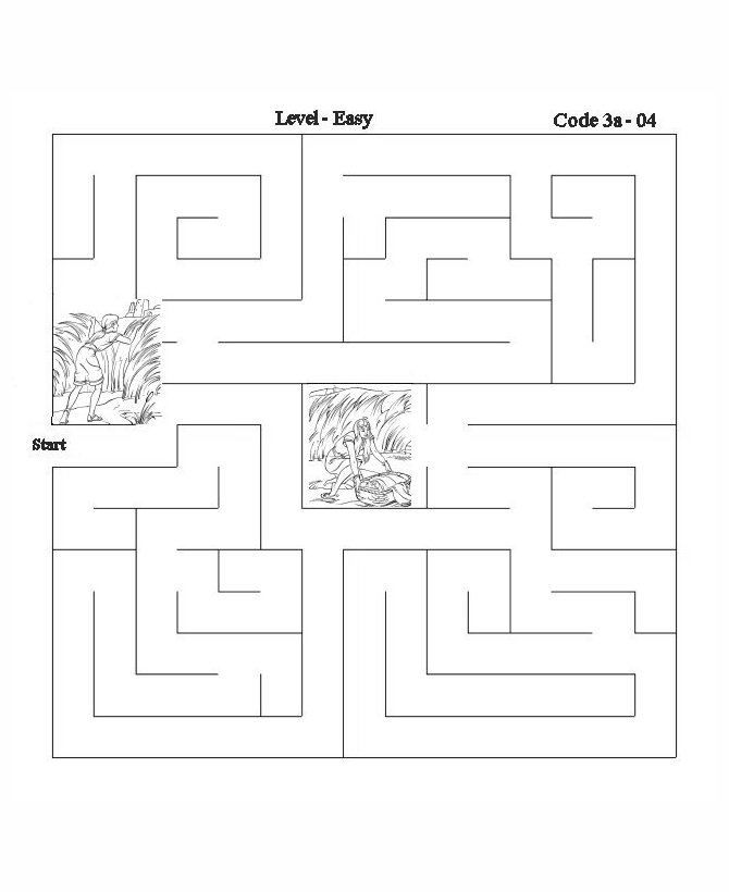 Bible Lesson Activity Maze 4 - Baby Moses 