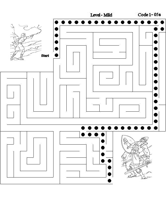 Bible Activity Maze (answer) - David and Goliath