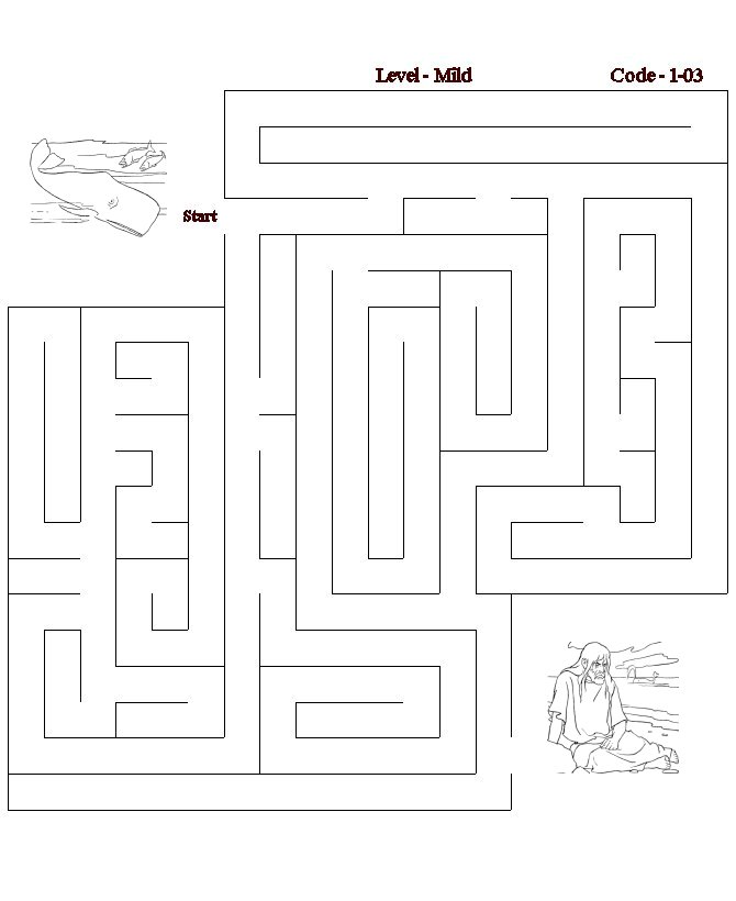 Bible Lesson Activity Maze - Jonah and the Whale