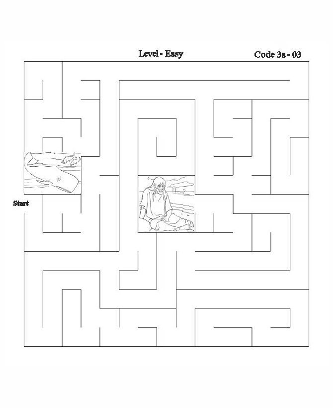 Bible Lesson Activity Maze 2 - Jonah and the Whale