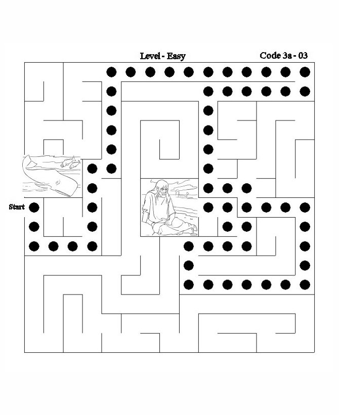 Bible Activity Maze (answer) - Jonah and the Whale