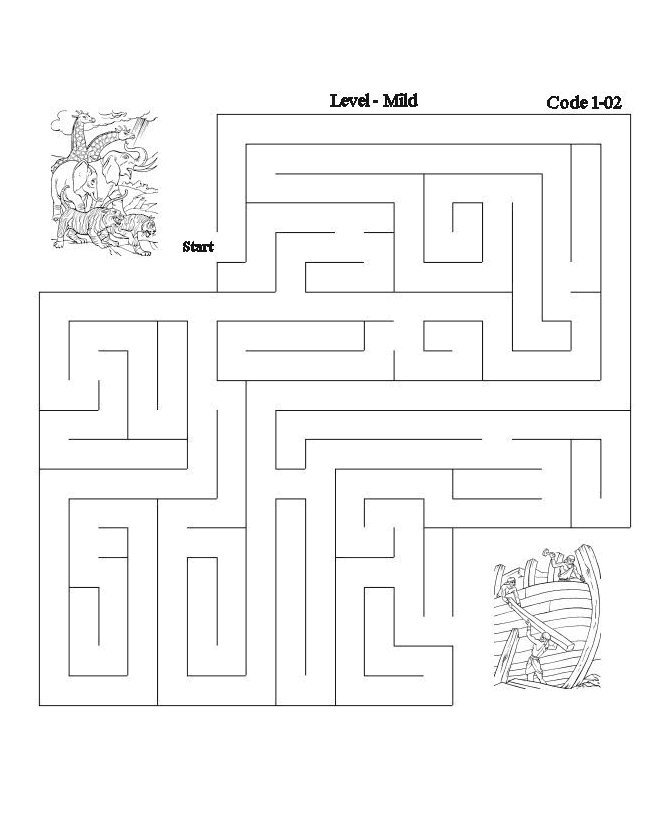 Bible Lesson Activity Maze -  Noah and the Ark