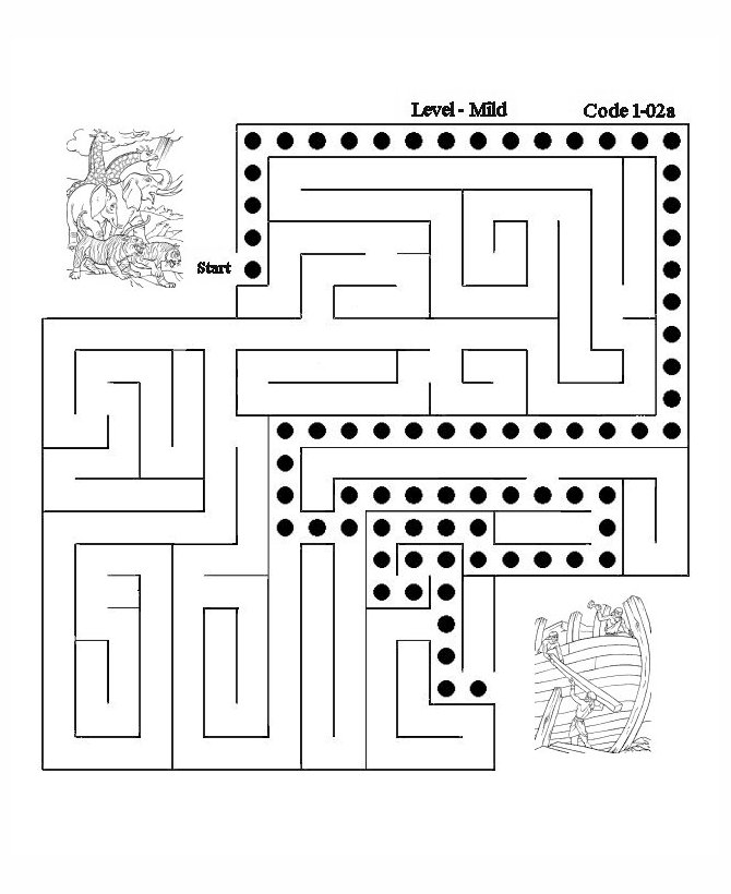 Bible Lesson Activity Maze (answer) -  Noah and the Ark