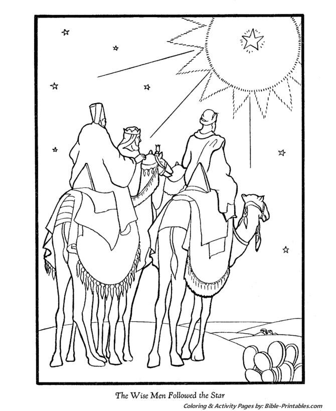 The Christmas Story Coloring Pages - Three Wise Men