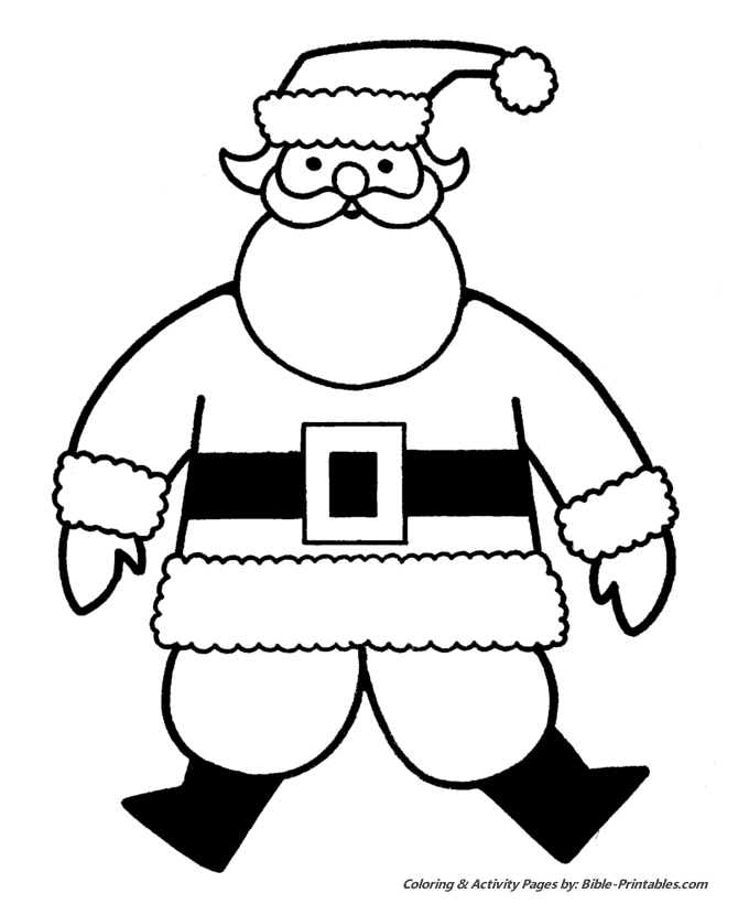 Christmas Coloring Pages For Pre K Easy Pre-K Christmas Coloring Pages - Big Jolly Santa