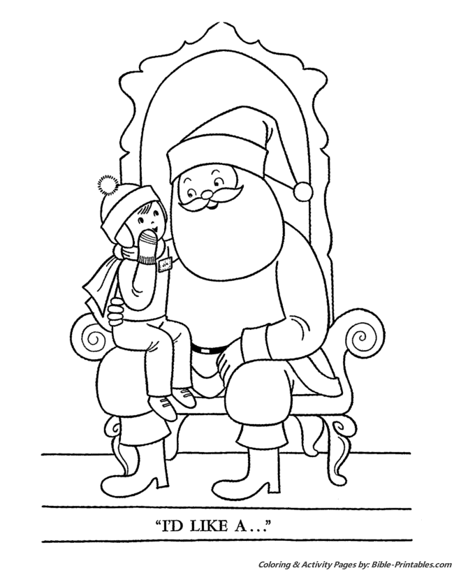 Santa Christmas Coloring Pages 4