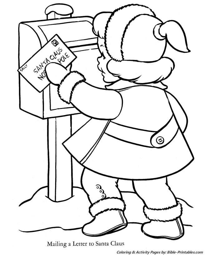 Santa Christmas Coloring Pages  Letter to Santa