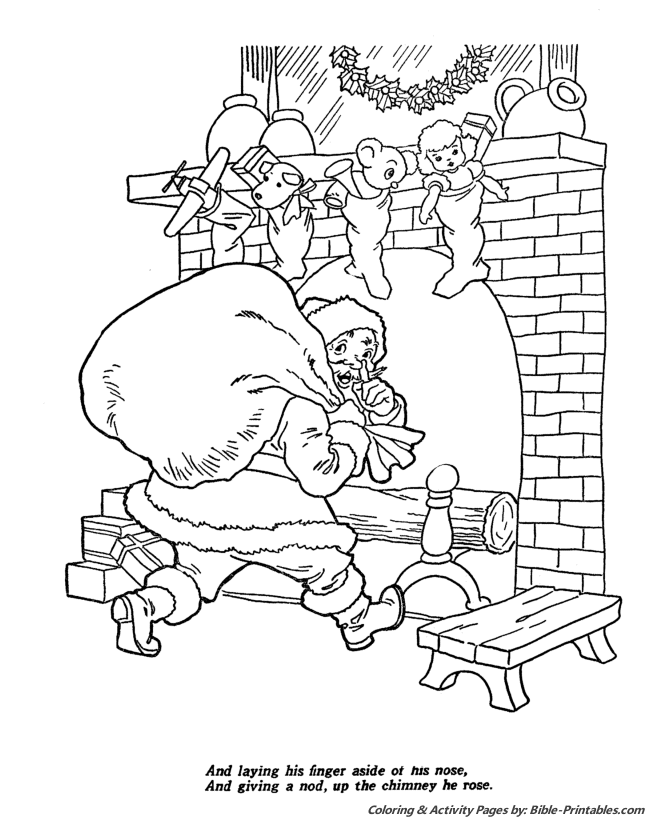 Santa Christmas Coloring Pages 20