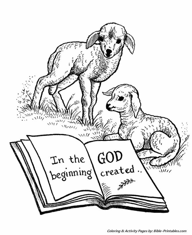 Bible Creation Story Coloring Pages - In the beginning | Bible-Printables