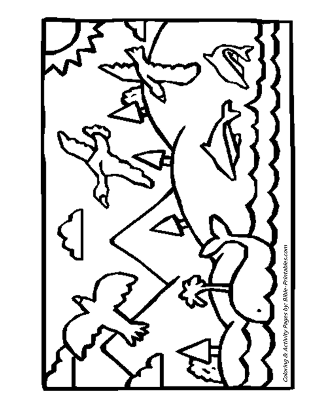 The Fifth Day - PreK-3 - Bible Creation Story Coloring Pages | Bible