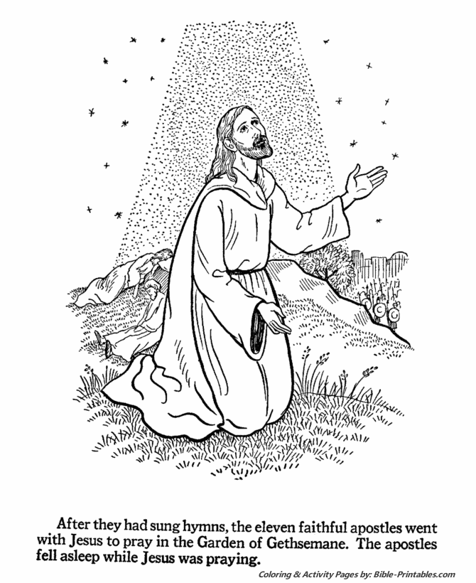 jesus in the garden of gethsemane coloring pages