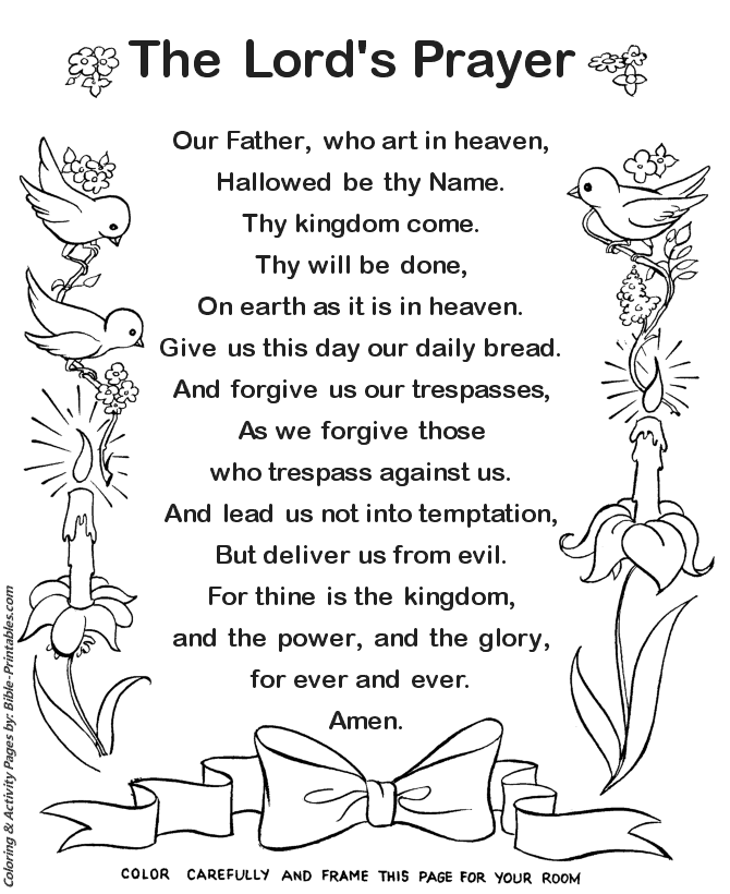 The Lords Prayer Coloring Page 1