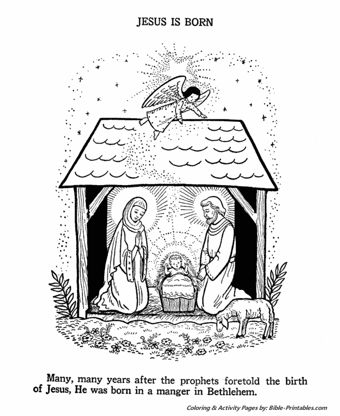 childrens bible coloring pages of jesus birth