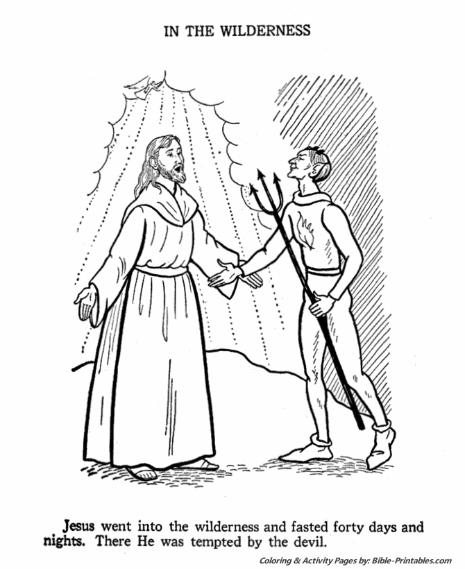 Coloring Pages Jesus Baptism. Jesus is tempted in the