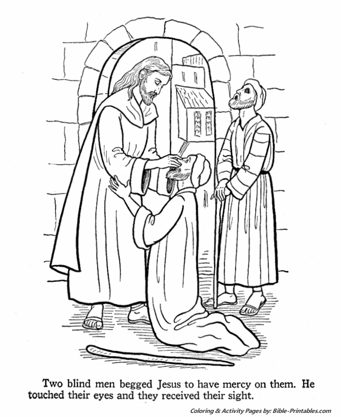 jesus heals the blind man coloring page