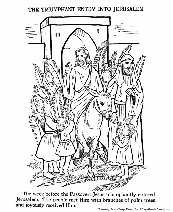 jesus triumphal entry coloring pages - photo #35