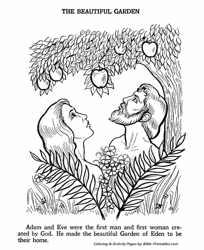 creation of adam and eve coloring pages