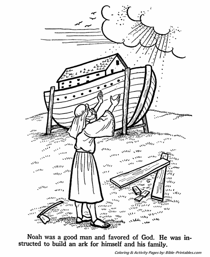 Noah builds the Ark - Old Testament Coloring Pages | Bible ...
