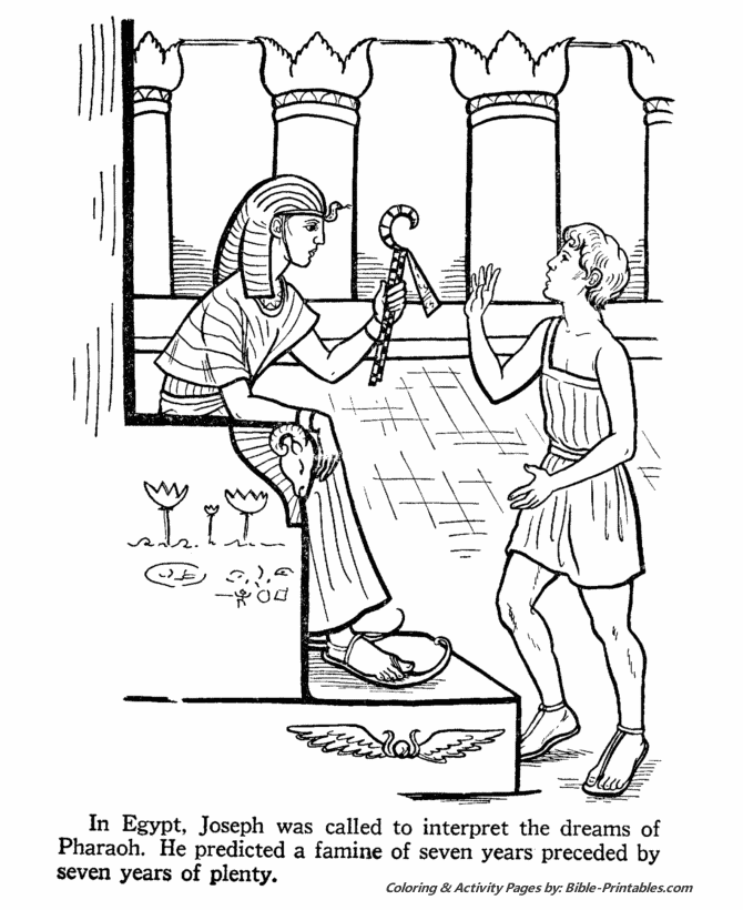 Joseph in Egypt - Old Testament Coloring Pages | Bible ...