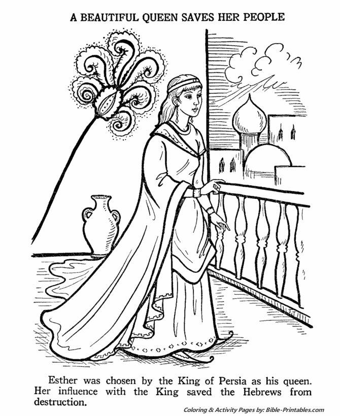 Ester saves her people - Old Testament Coloring Pages | Bible-Printables