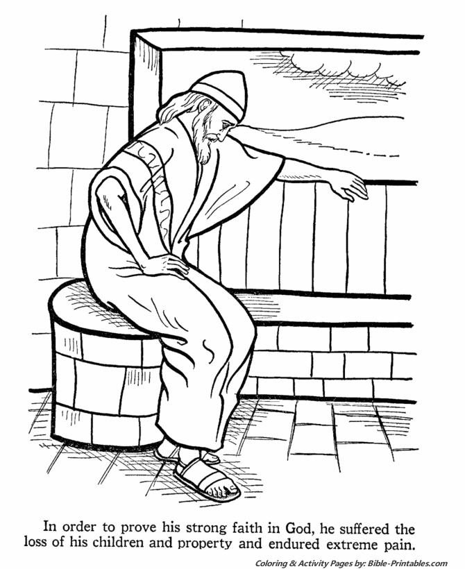 The Patience of Job - Old Testament Coloring Pages | Bible-Printables