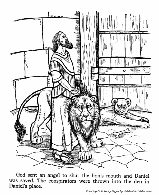 daniel in the lions den coloring pages - photo #16