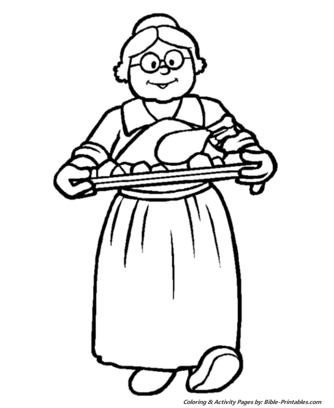 Thanksgiving Dinner Coloring Pages