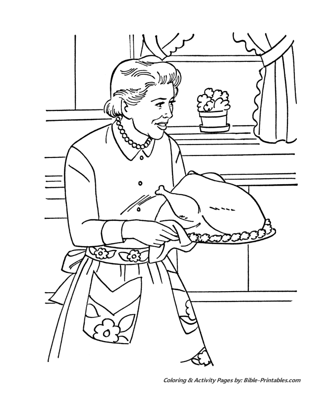 Thanksgiving Dinner Coloring Pages