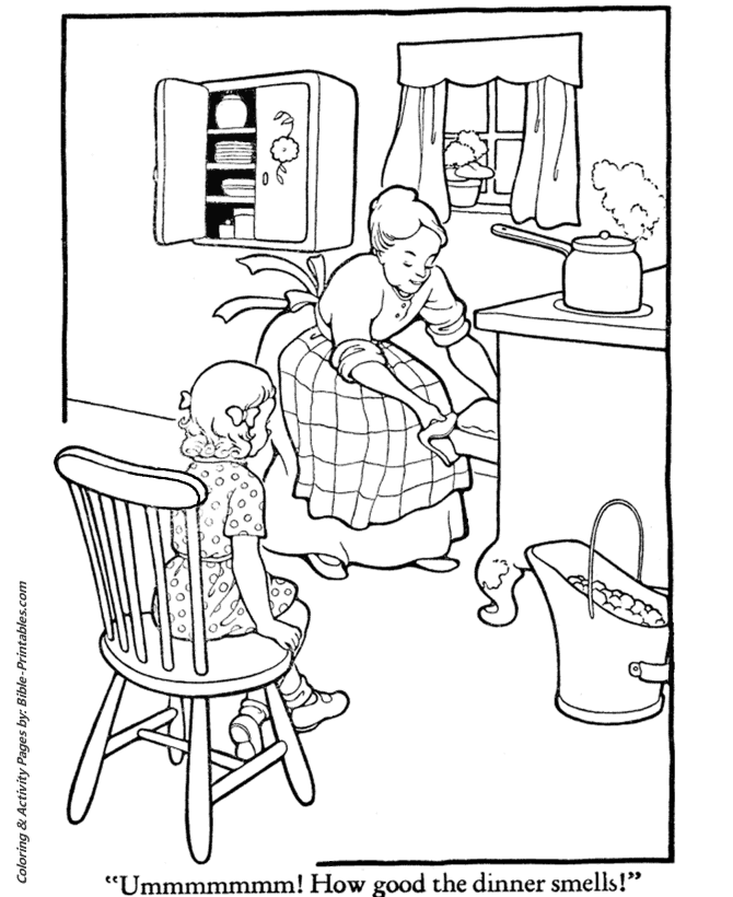 Thanksgiving Dinner Coloring Pages