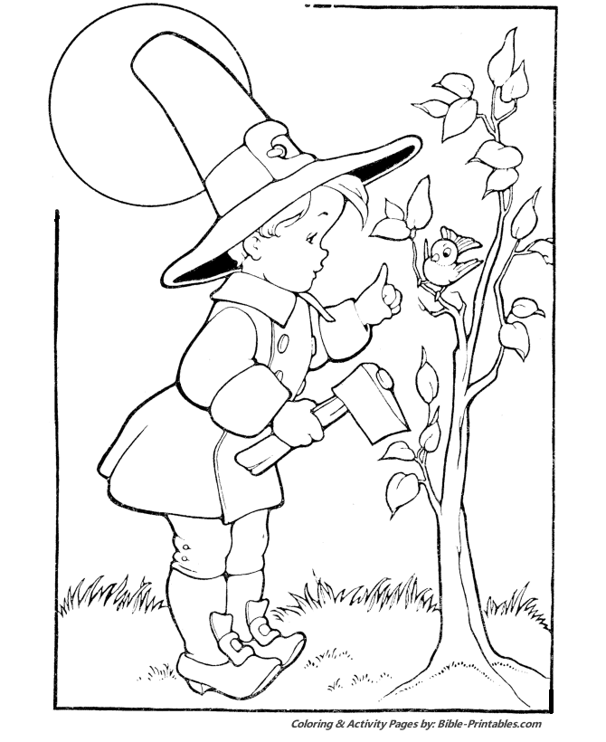 Thanksgiving Scenes and Fun Coloring Pages