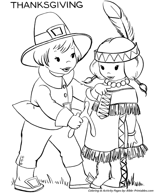 Thanksgiving Scenes and Fun Coloring Pages