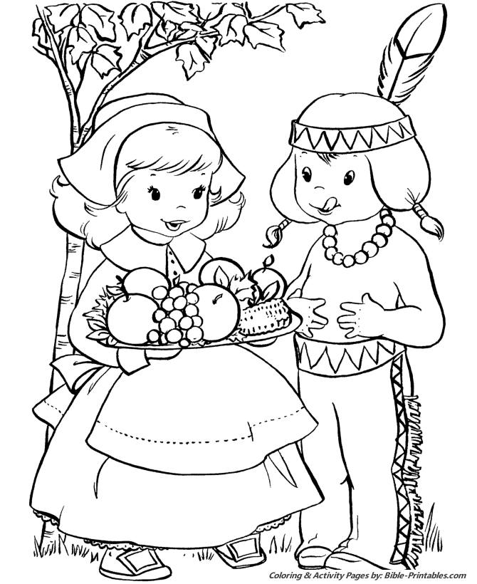 Thanksgiving Scenes and Fun Coloring Pages