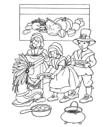 Thanksgiving Scenes Coloring Pages 