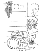 Thanksgiving Scenes Coloring Pages 