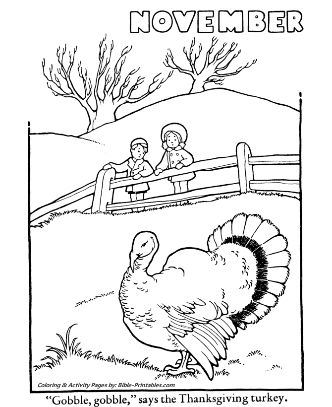 Thanksgiving Scenes and Fun Coloring Pages