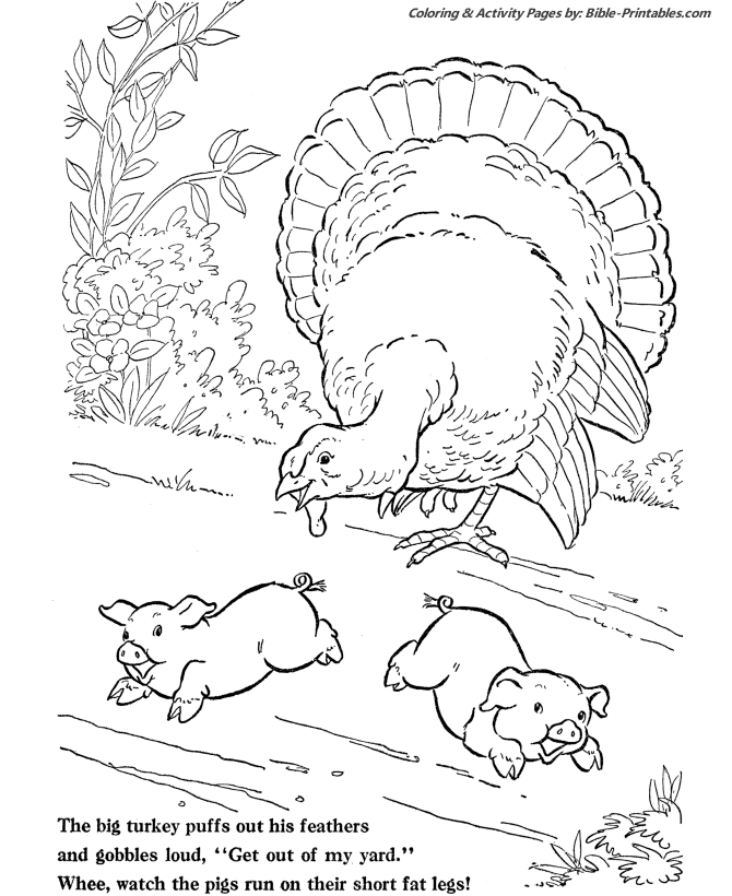 Thanksgiving Scenes and Fun Coloring Pages