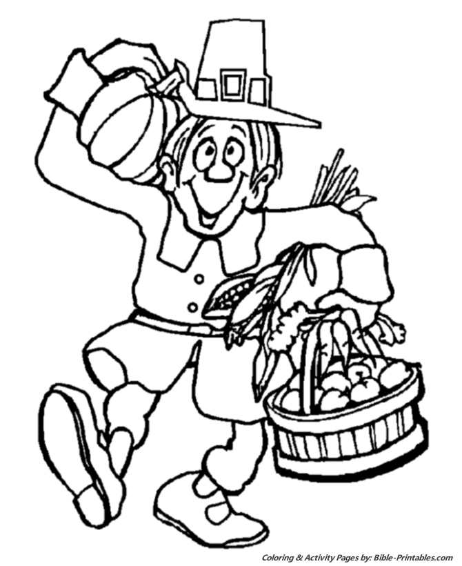 Thanksgiving Scenes and Fun Coloring Pages