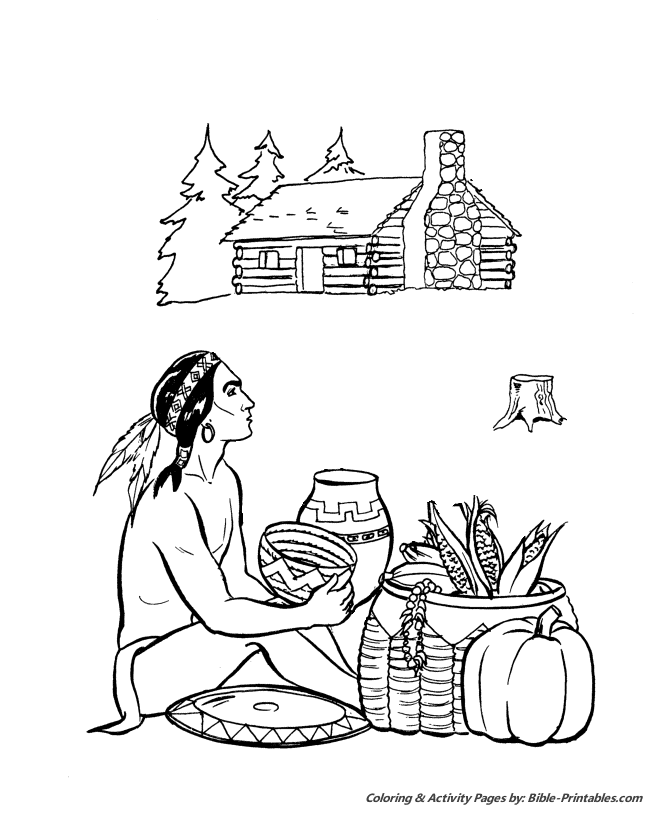 Bible Printables The First Thanksgiving Coloring Pages The