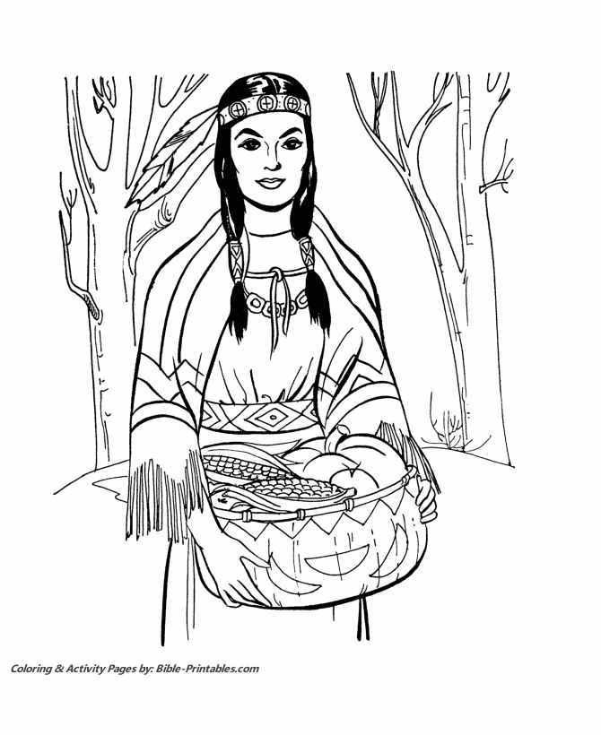 Bible Printables The First Thanksgiving Coloring pages native