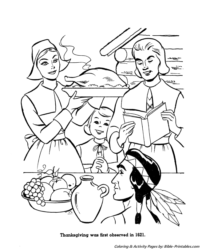 First Thanksgiving Coloring Pages