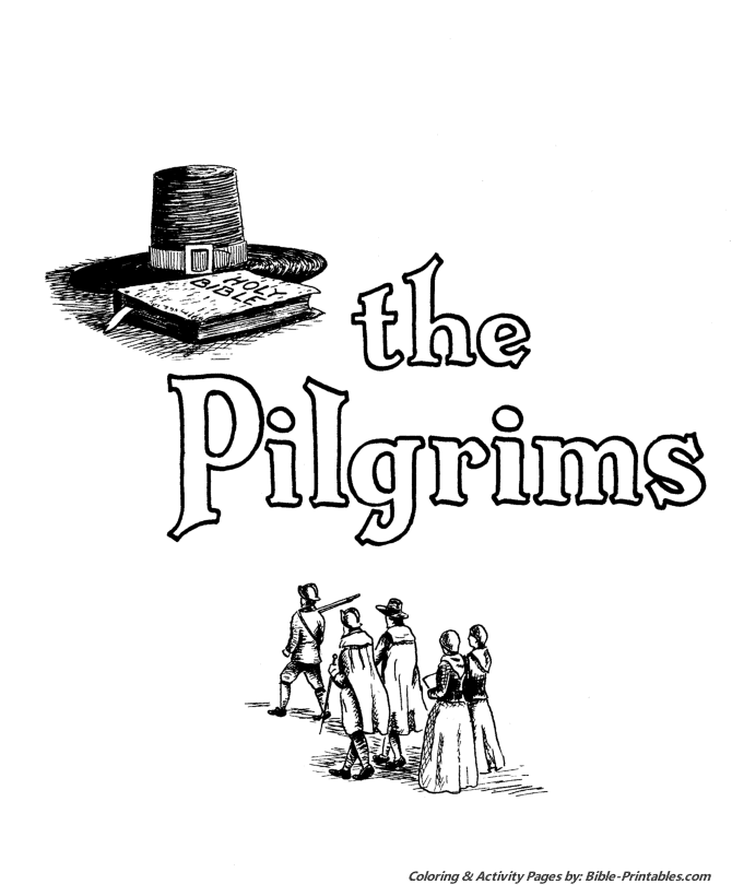 Thanksgiving Pilgrims Coloring Pages