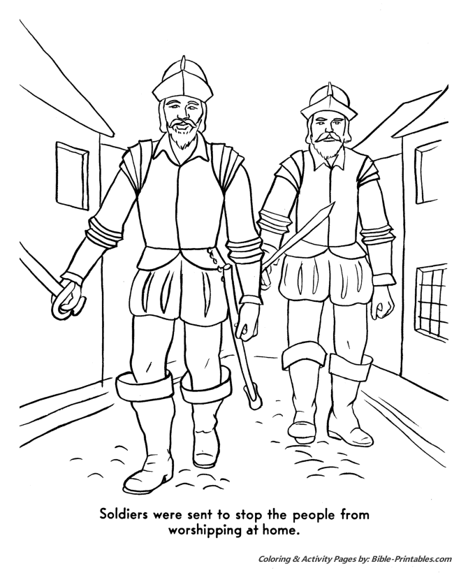 Bible Printables The Pilgrims Story Coloring Pages