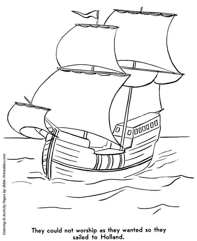 Thanksgiving Pilgrims Coloring Pages