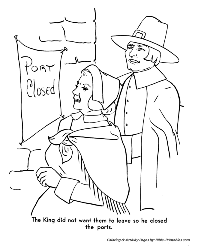 Thanksgiving Pilgrims Coloring Pages