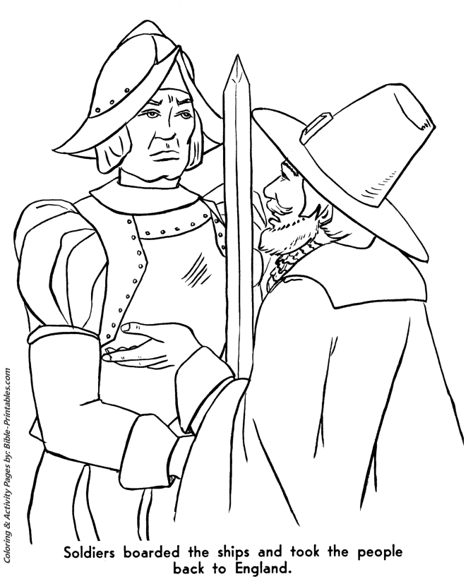 Thanksgiving Pilgrims Coloring Pages