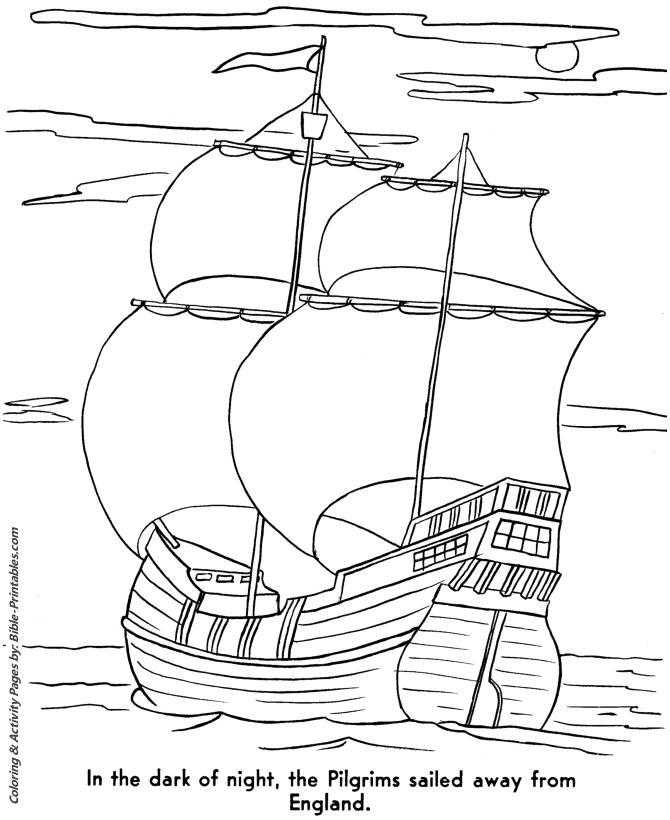 Thanksgiving Pilgrims Coloring Pages