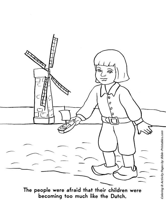Bible Printables: The Pilgrims Story Coloring pages - Thanksgiving 16